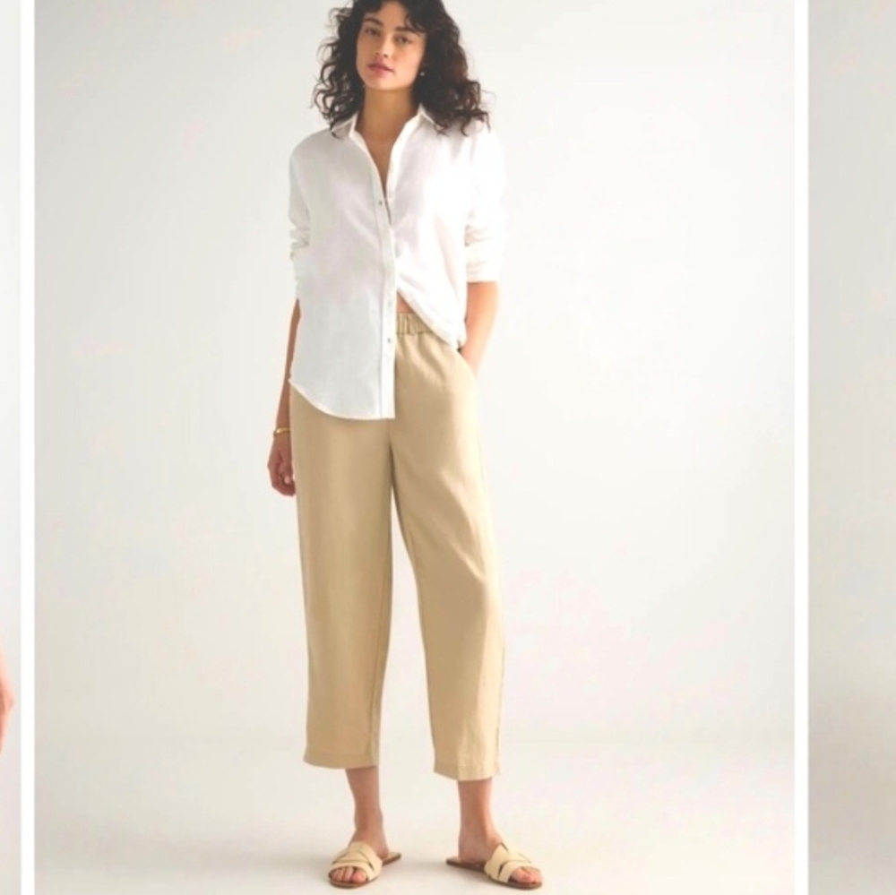 Quince European Linen Pants Driftwood Size XL